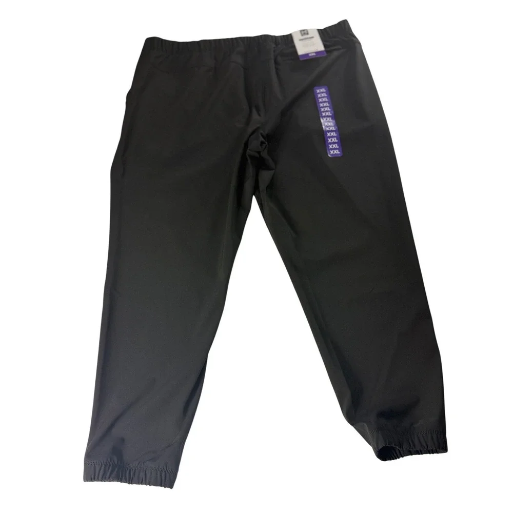 Member's Mark Mens Travel Jogger XXL Black 4-Way Stretch‎ Moisture Wicking NWT